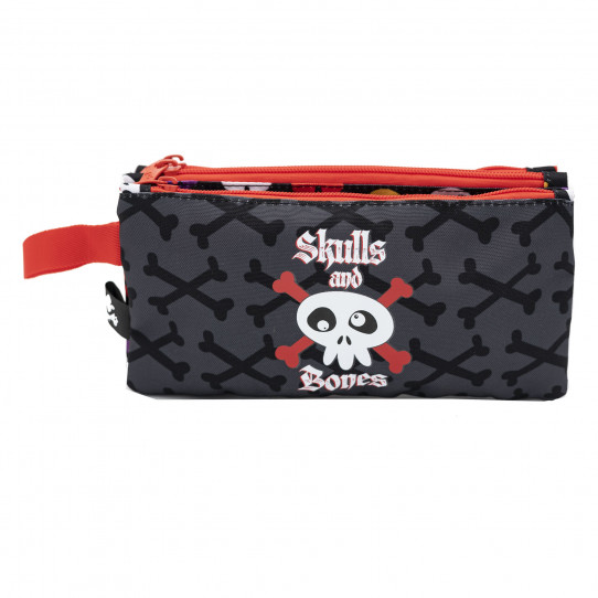 estuche escolar skulls and bones