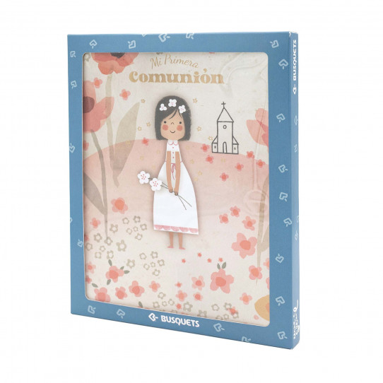 livro comunhao espanhol minina floral