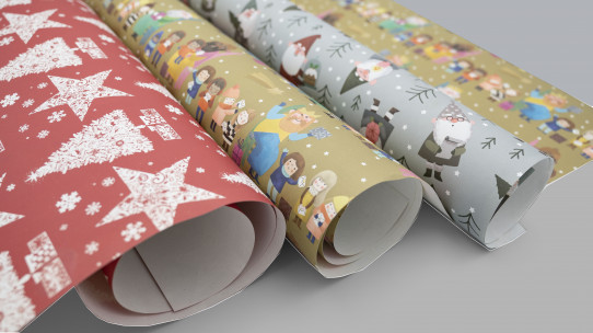 papel de presente natalino