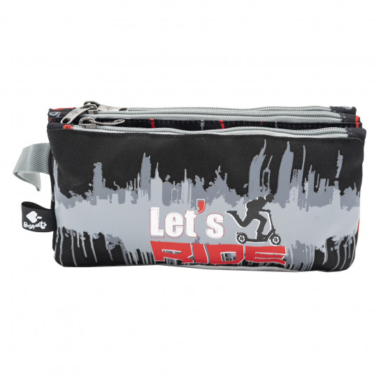 triple pencil case let's ride