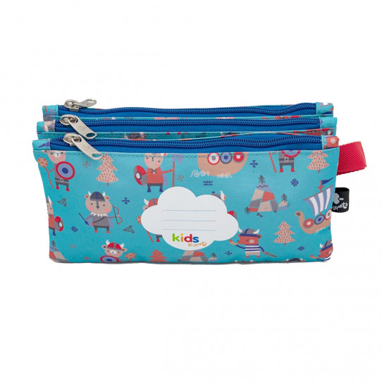 pencil case compartments kids vikings